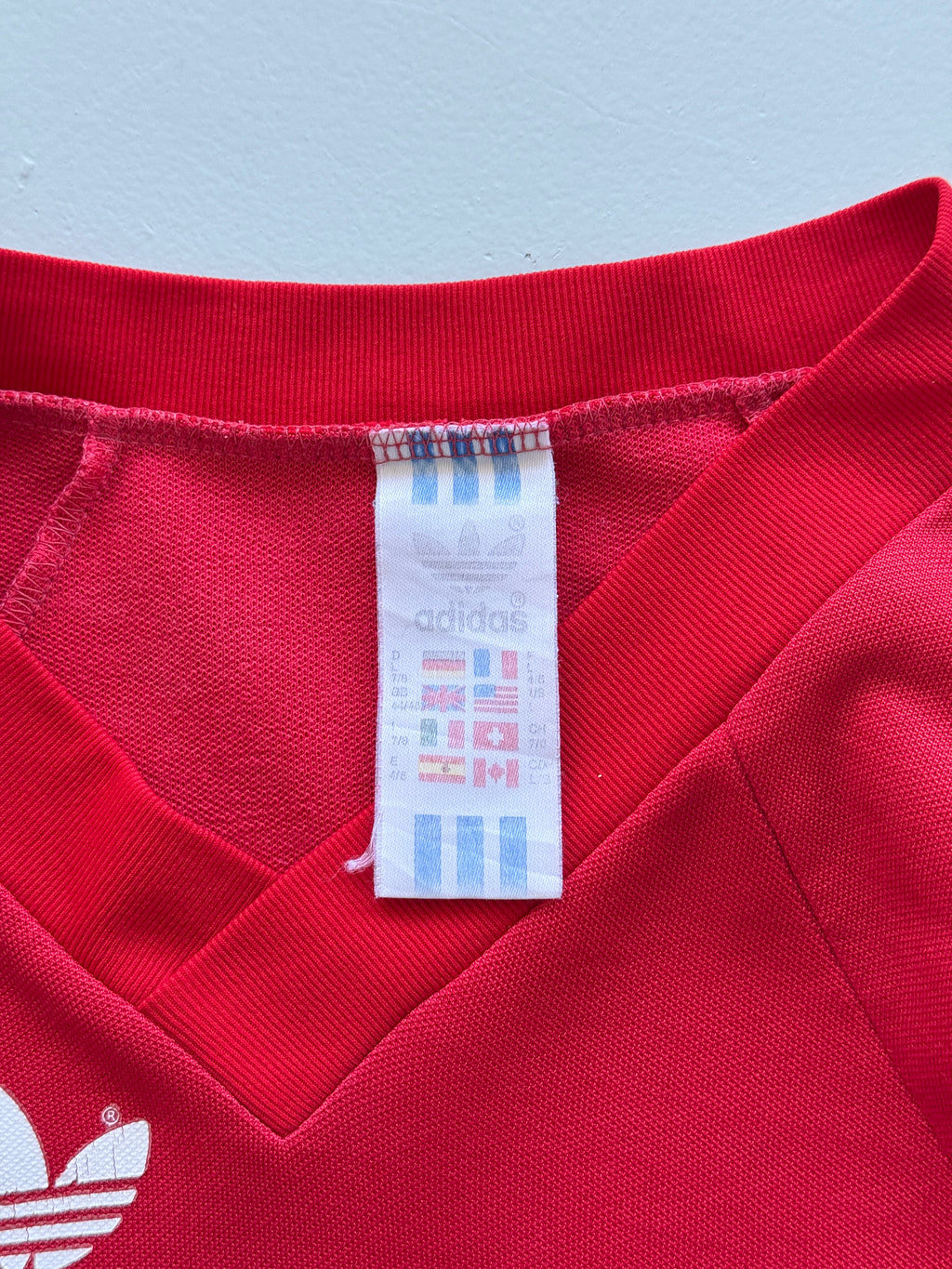 Red Adidas 1990s Coupe de France Football Shirt -  Large