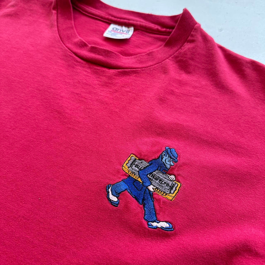 Embroidered Red/Pink Harmonica 90s Vintage T-shirt - Medium