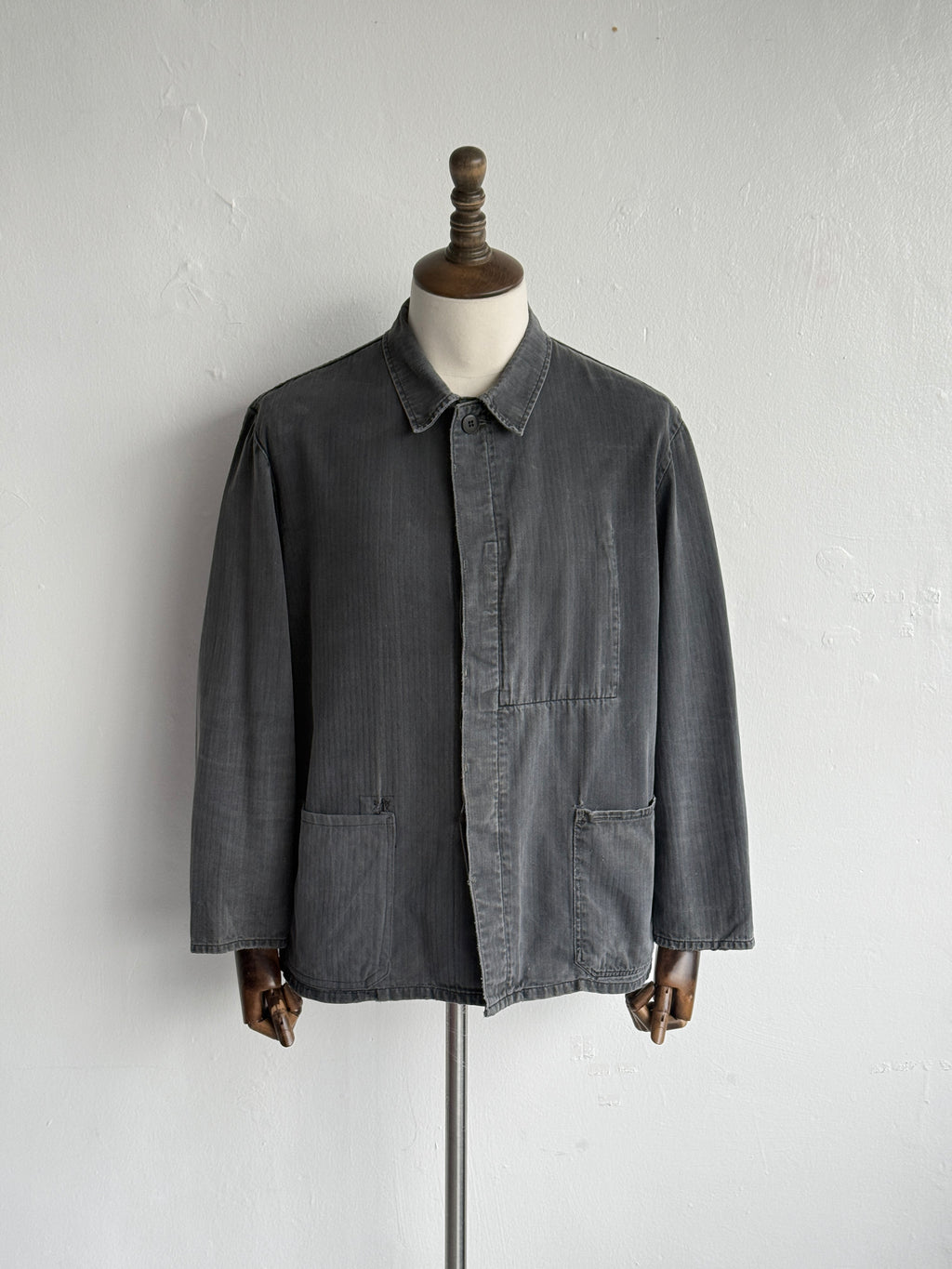 Grey Herringbone 70's Vintage Marquardt & Schulz Chore Jacket CH553 - Medium