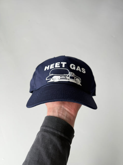 Navy Blue Heet Gas Vintage Cotton SnapBack Trucker Cap