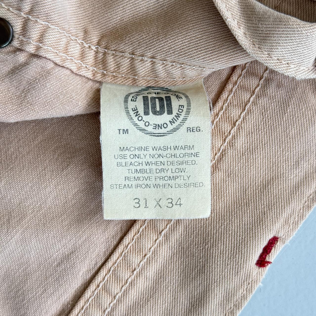 Cream Edwin 101 Canvas Carpenter 90's Vintage Pants - 28” x 29”