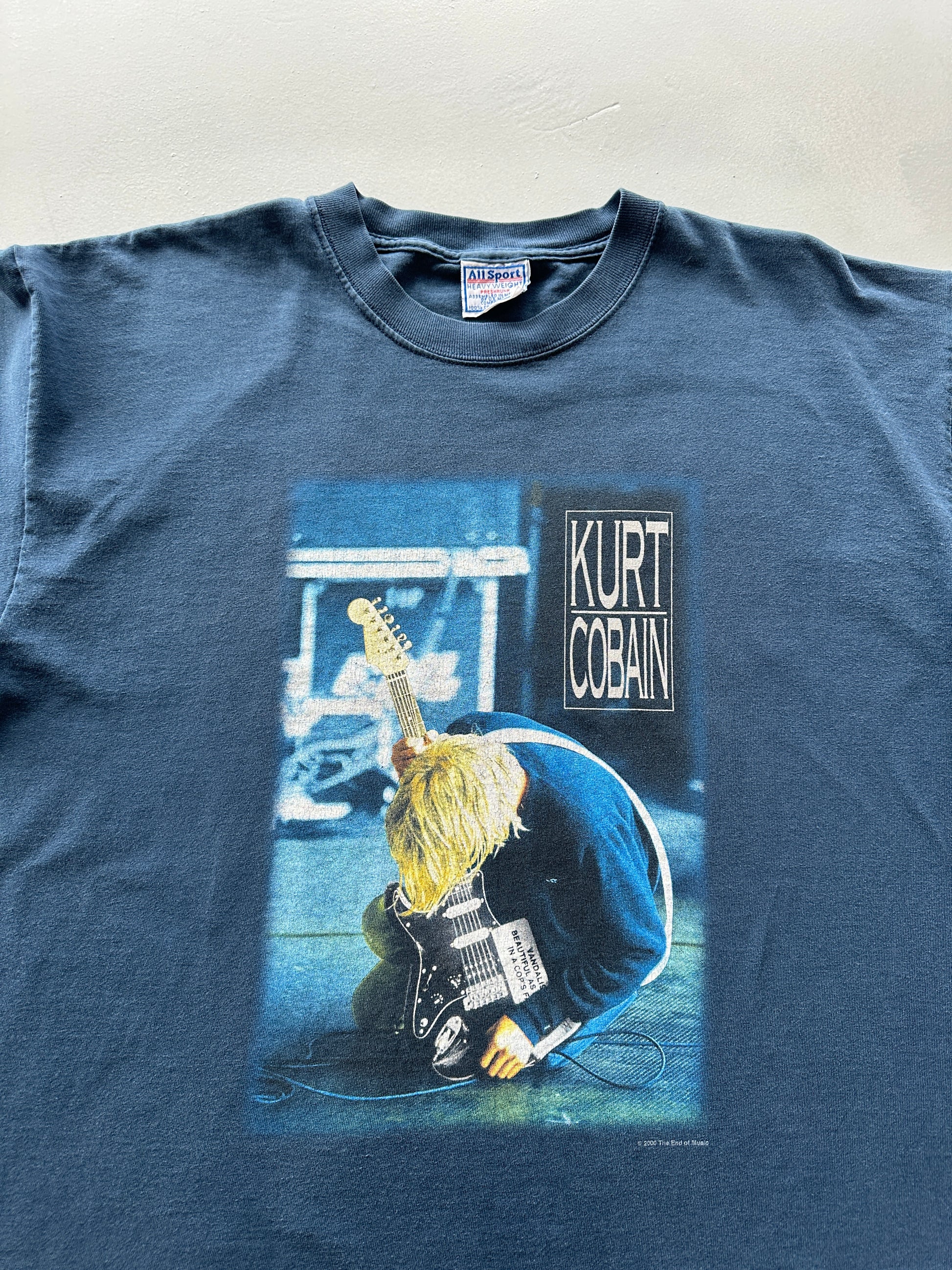 Navy Kurt Cobain Nirvana 2000 AllSport Vintage T-shirt - XL