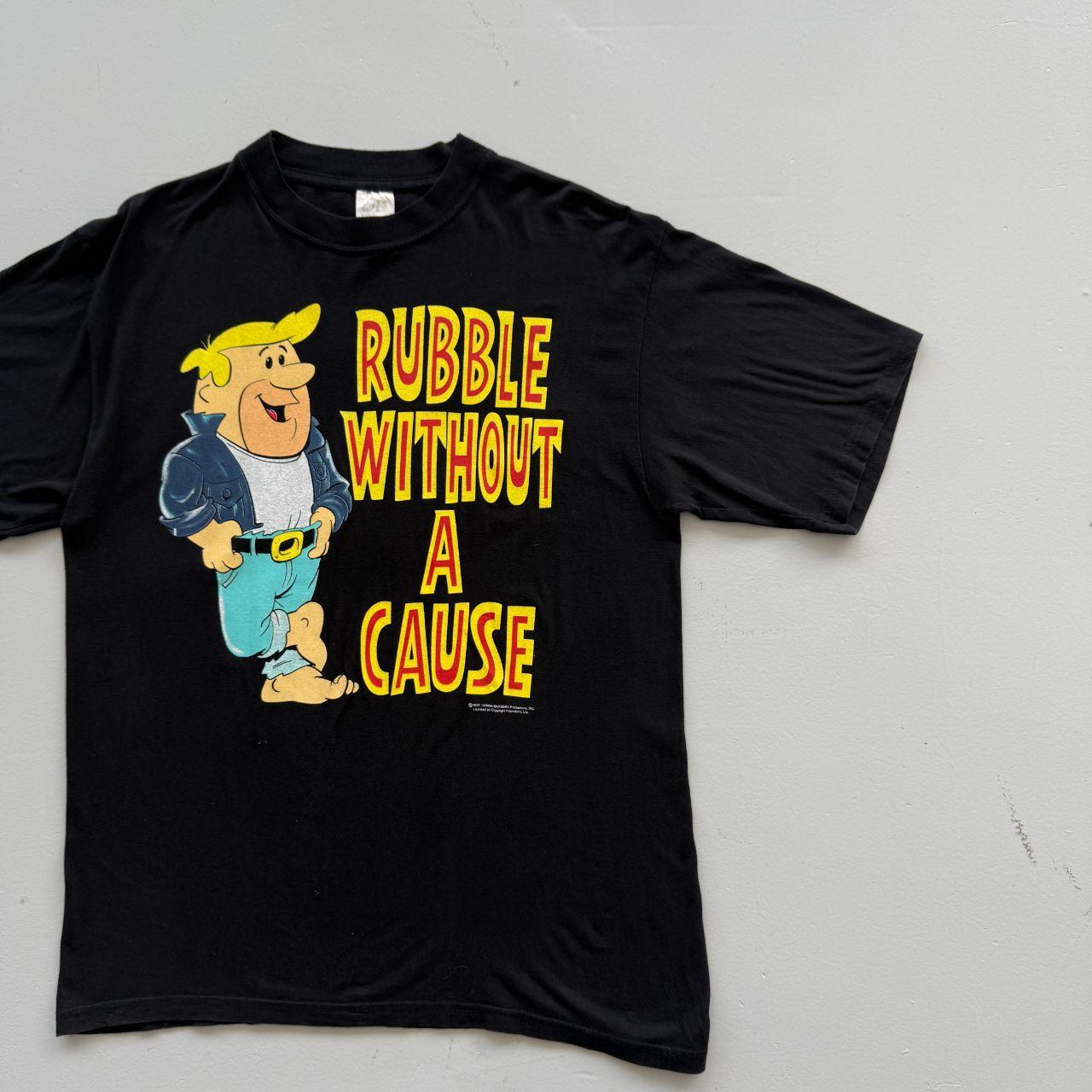 Black Fred Flintstone 90s Vintage Graphic T-Shirt - Large