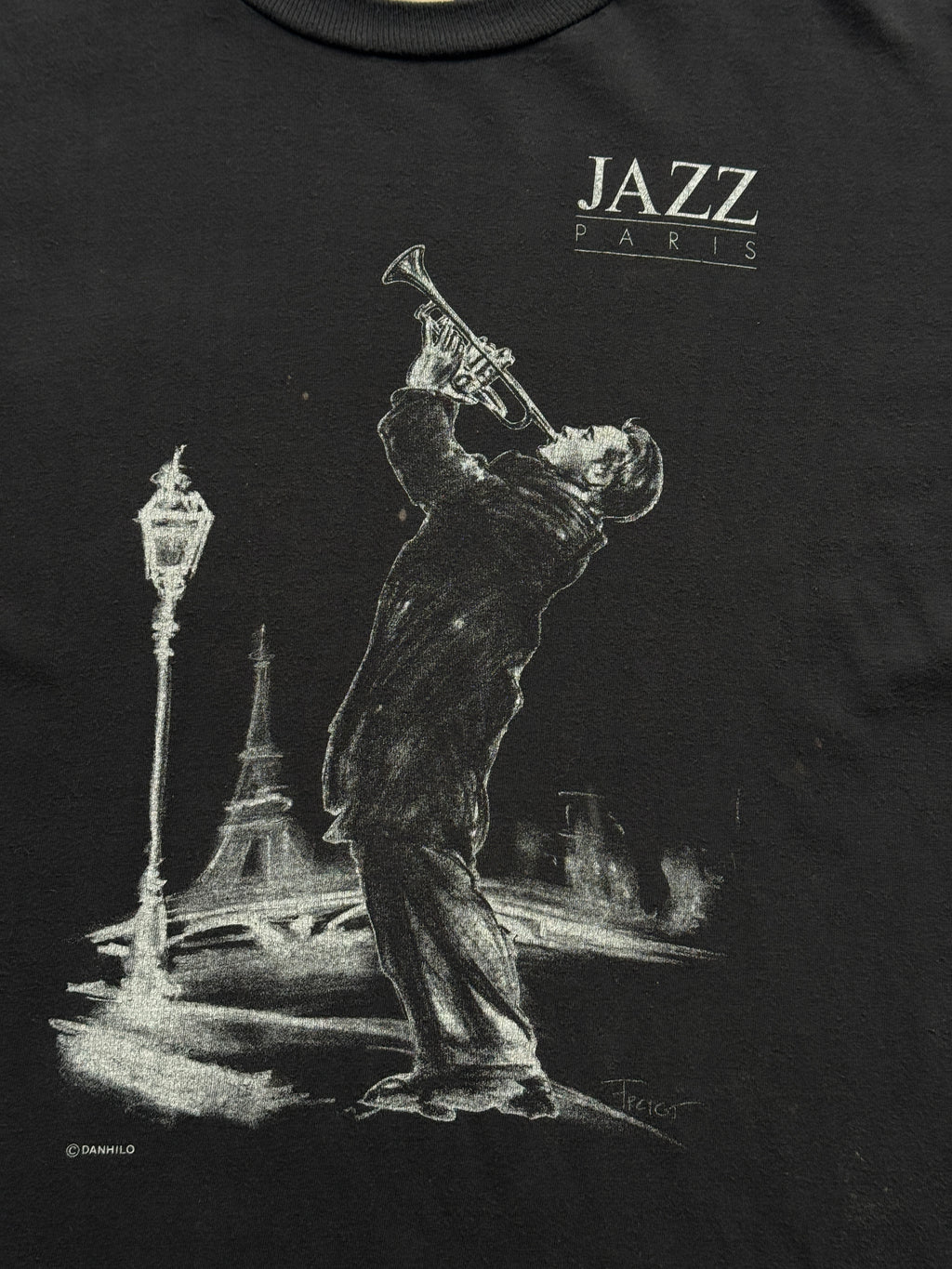 Black Jazz Paris 90's Vintage Single Stitch T-Shirt - Medium