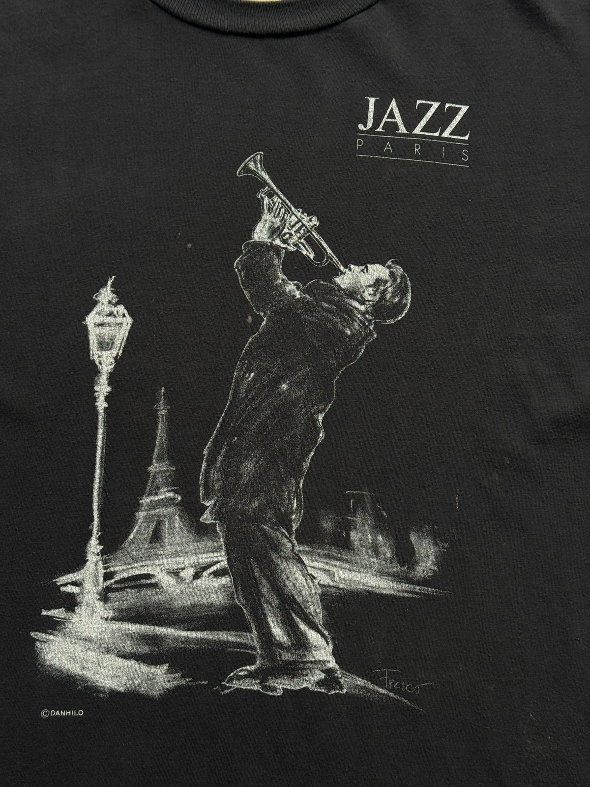 Black Jazz Paris 90's Vintage Single Stitch T-Shirt - Medium