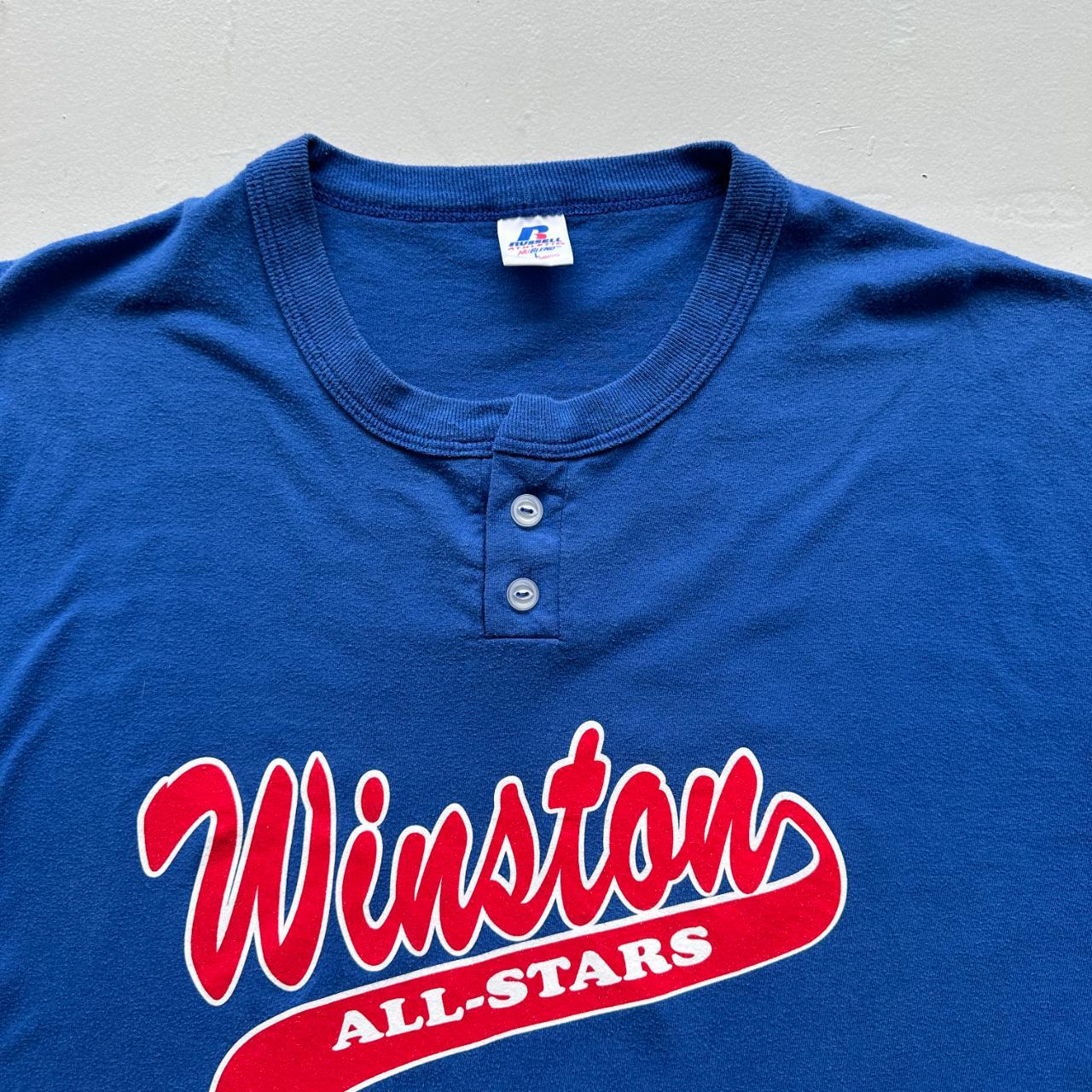 Blue Russell Atheltic Winston Sports Baseball 90s Vintage T-shirt - XL