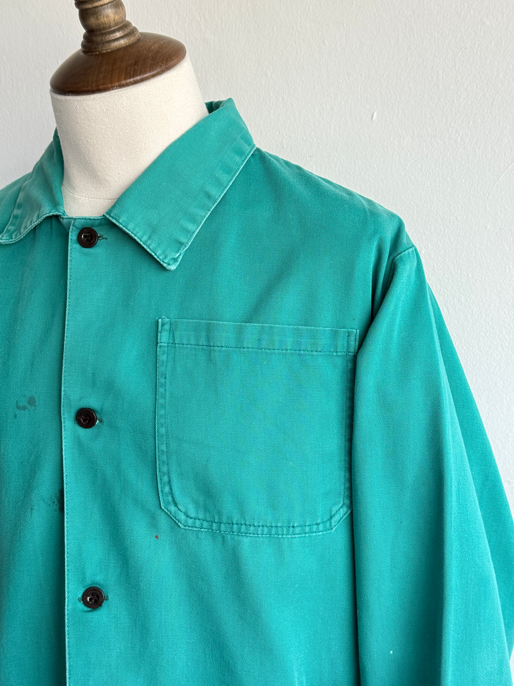 Turquoise European Vintage Workwear Chore Jacket CH476 - Large