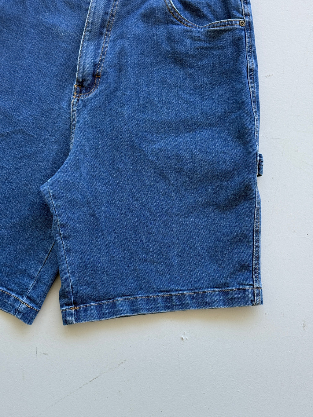 Mid Blue Bass Creek 00's Vintage Y2K Baggy Hip Hop Denim Shorts - W32 x L9