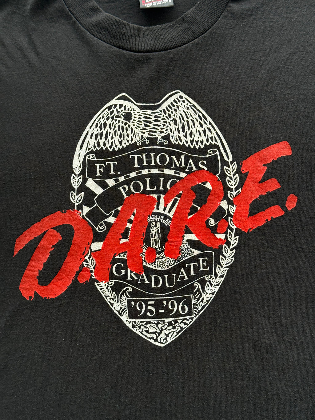 Black Dare 90's Vintage Graphic Single Stitch T-Shirt - Medium