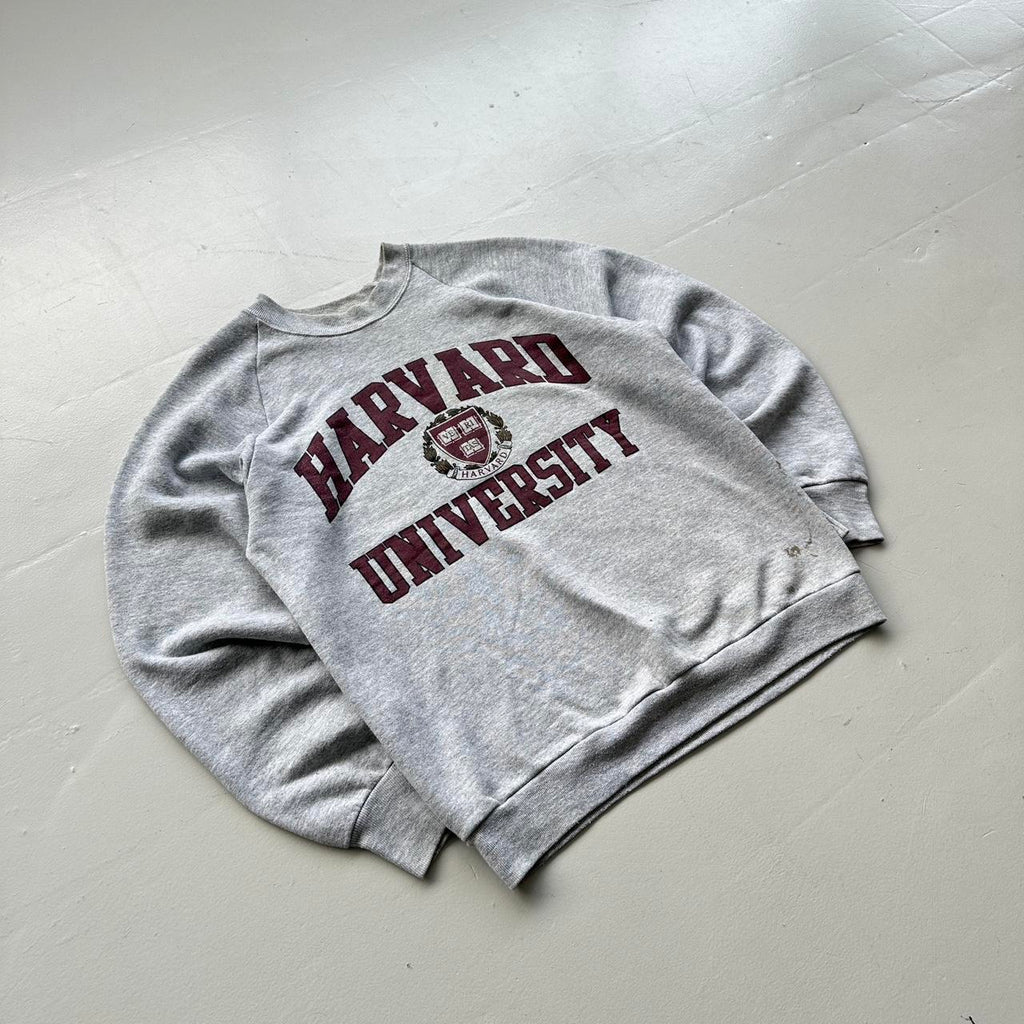 Grey Harvard University 80’s Raglan Vintage Graphic Sweatshirt - Medium