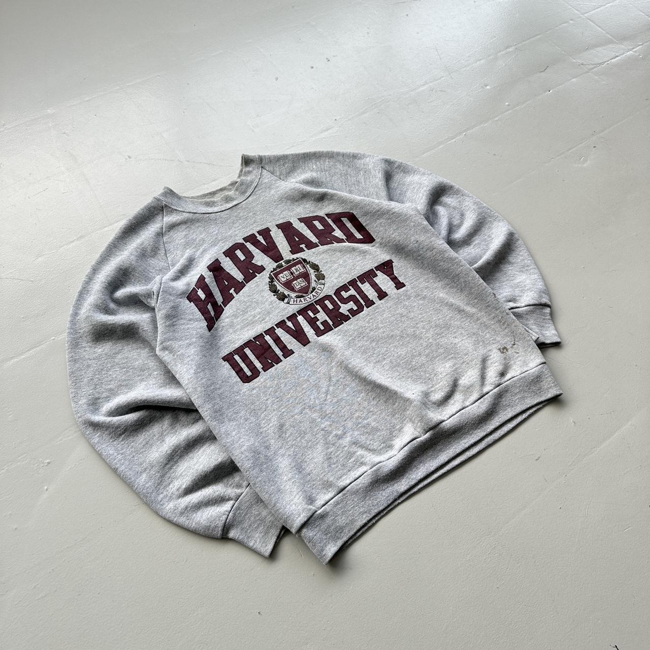 Grey Harvard University 80’s Raglan Vintage Graphic Sweatshirt - Medium