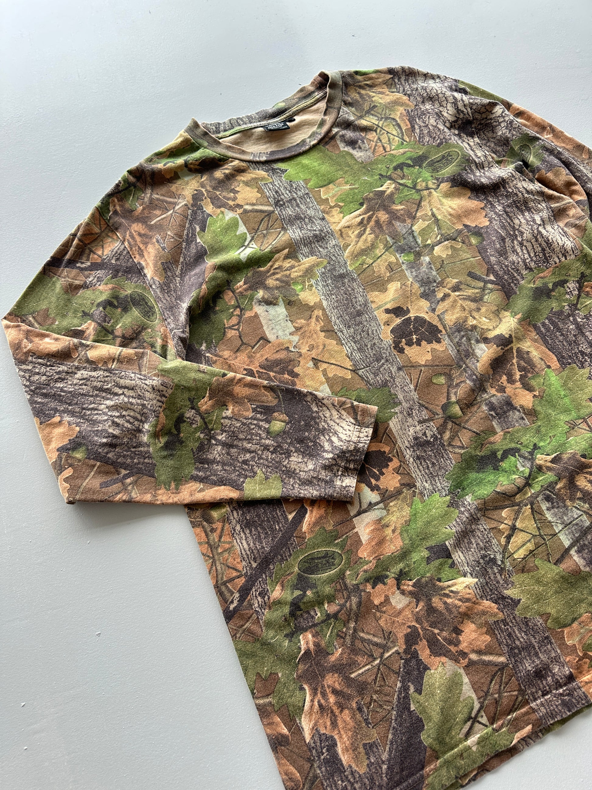 Real Tree Camo All-Over Jack Pyke Print Vintage Long Sleeve T-shirt - XL
