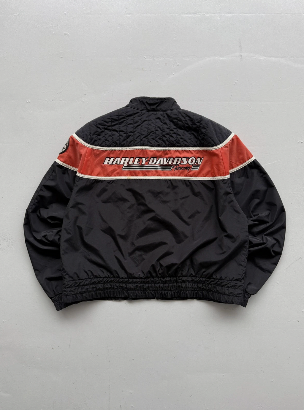 Black Harley Davidson 00's Vintage Made in USA Biker Jacket - Large