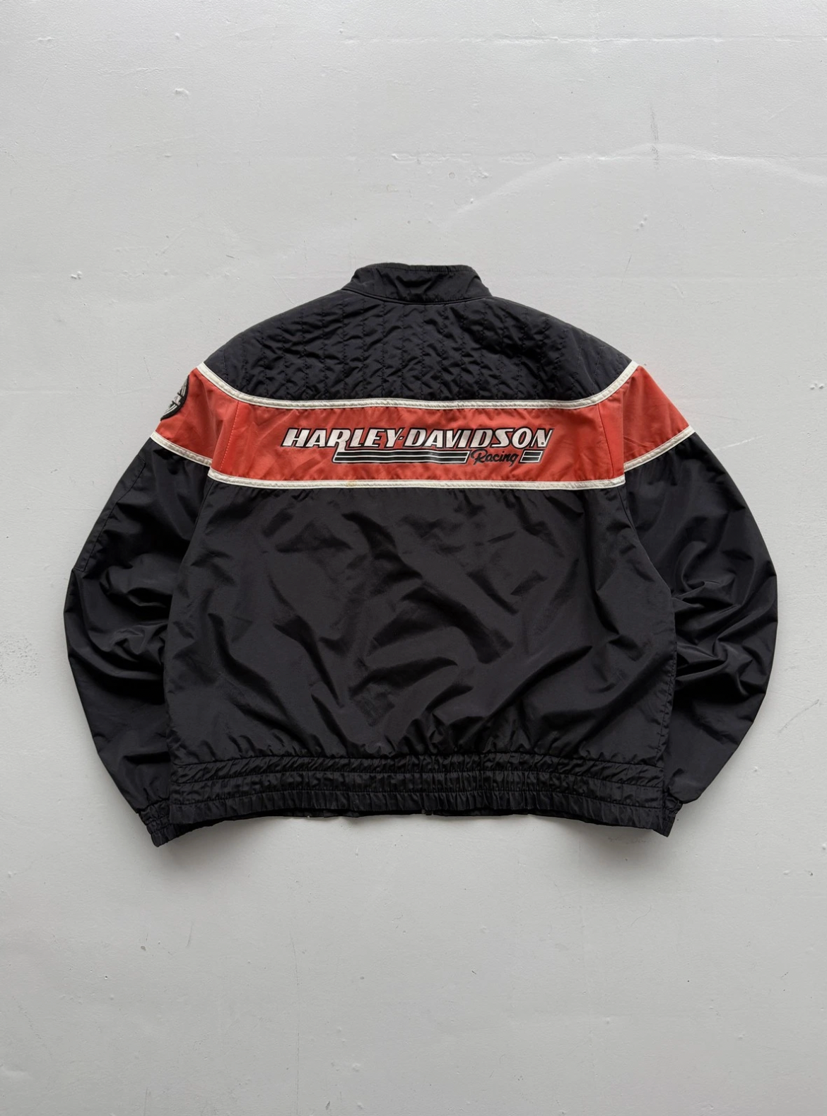 Black Harley Davidson 00's Vintage Made in USA Biker Jacket - Large
