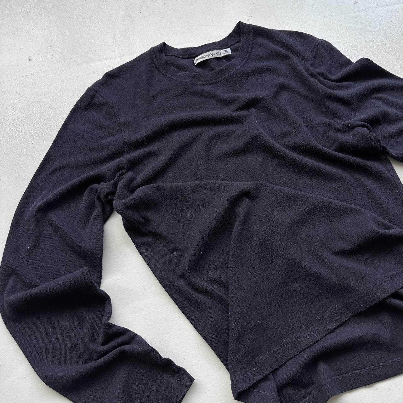 Navy Emporio Armani 90s Vintage Long Sleeves T-shirt - Large