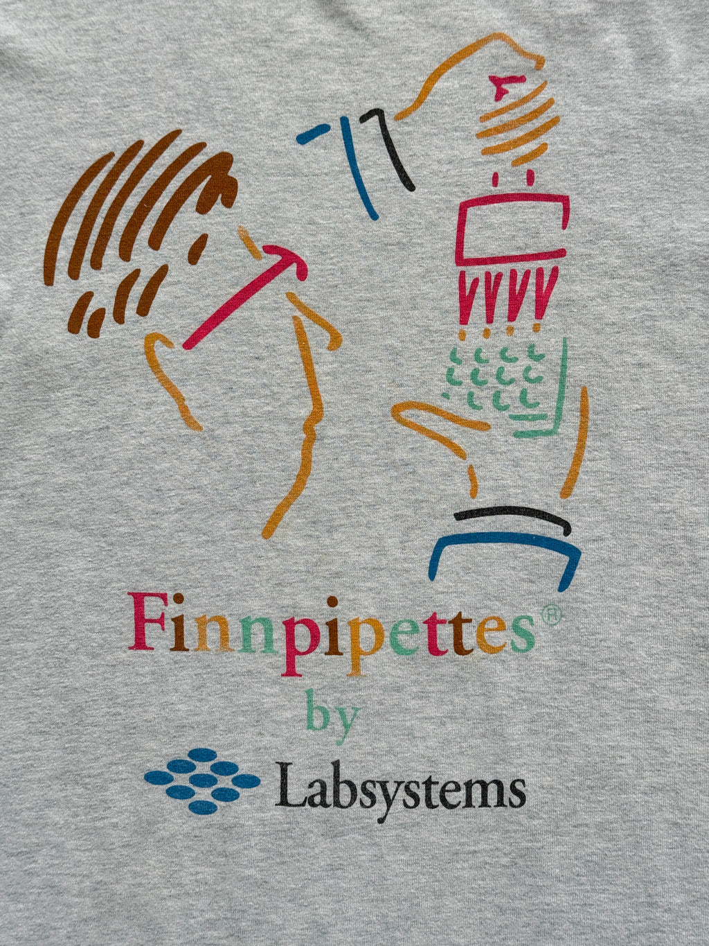 Grey Labsystems 00's Vintage Illustration Graphic T-Shirt - Large