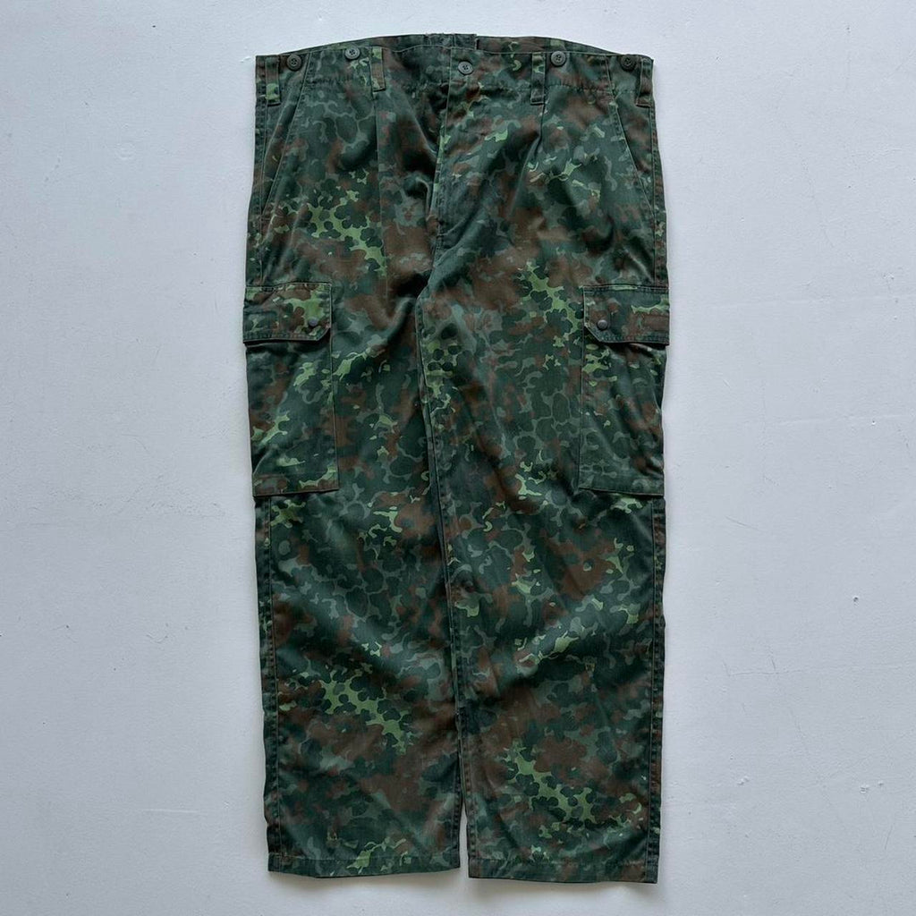 Khaki Green German Flecktarn Camo Military Cargo Pants - 38" x 29"