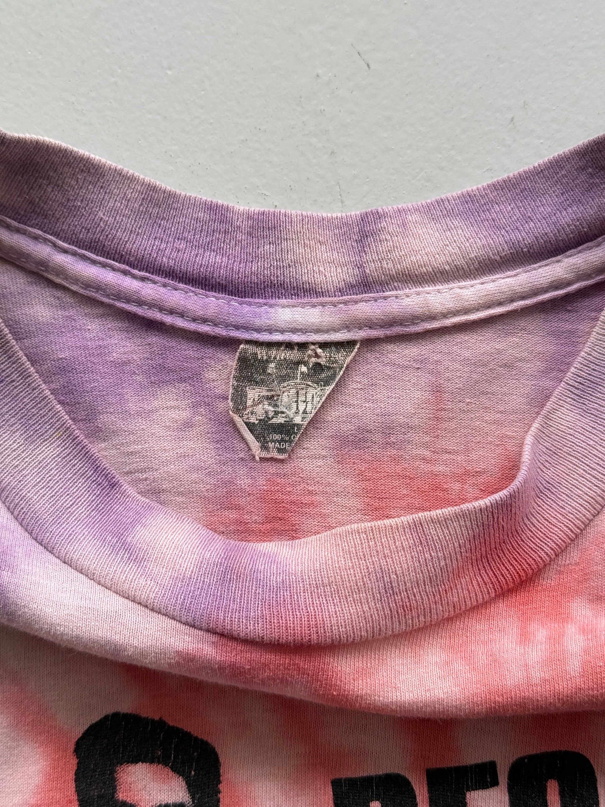 Pink Tie Dye Elvis 90's Vintage Graphic Single Stitch T-Shirt - Small