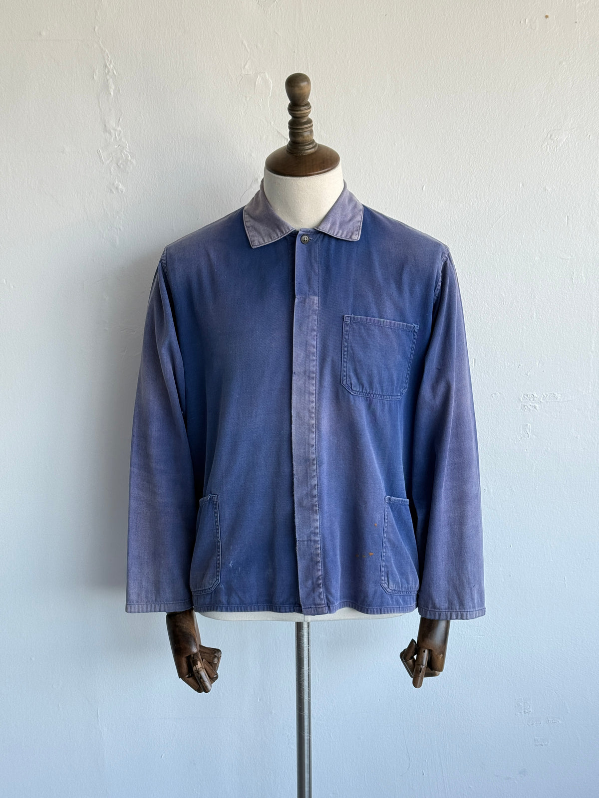 Faded Blue 1950/60's French Vintage Workwear Chore Jacket CH481 - Small