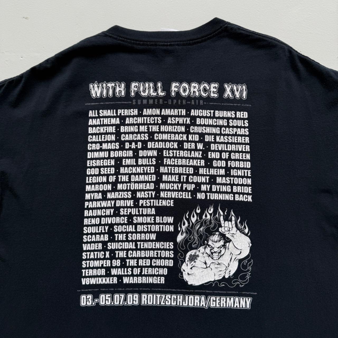 Black With Force Metal 00s Vintage Festival Graphic T-Shirt - Large