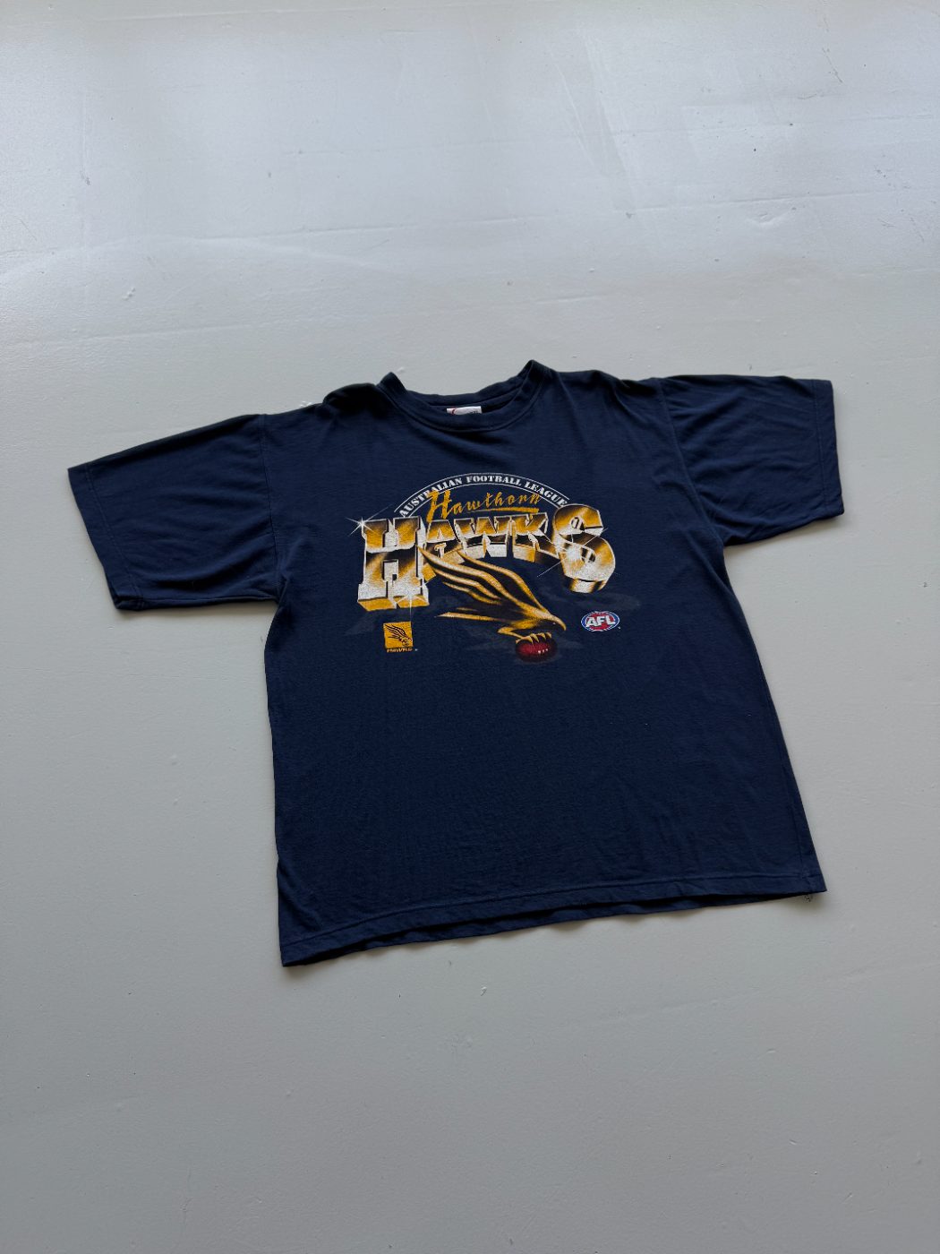 Official AFL Hawthorn Hawks Early 2000's Vintage T-Shirt - XL