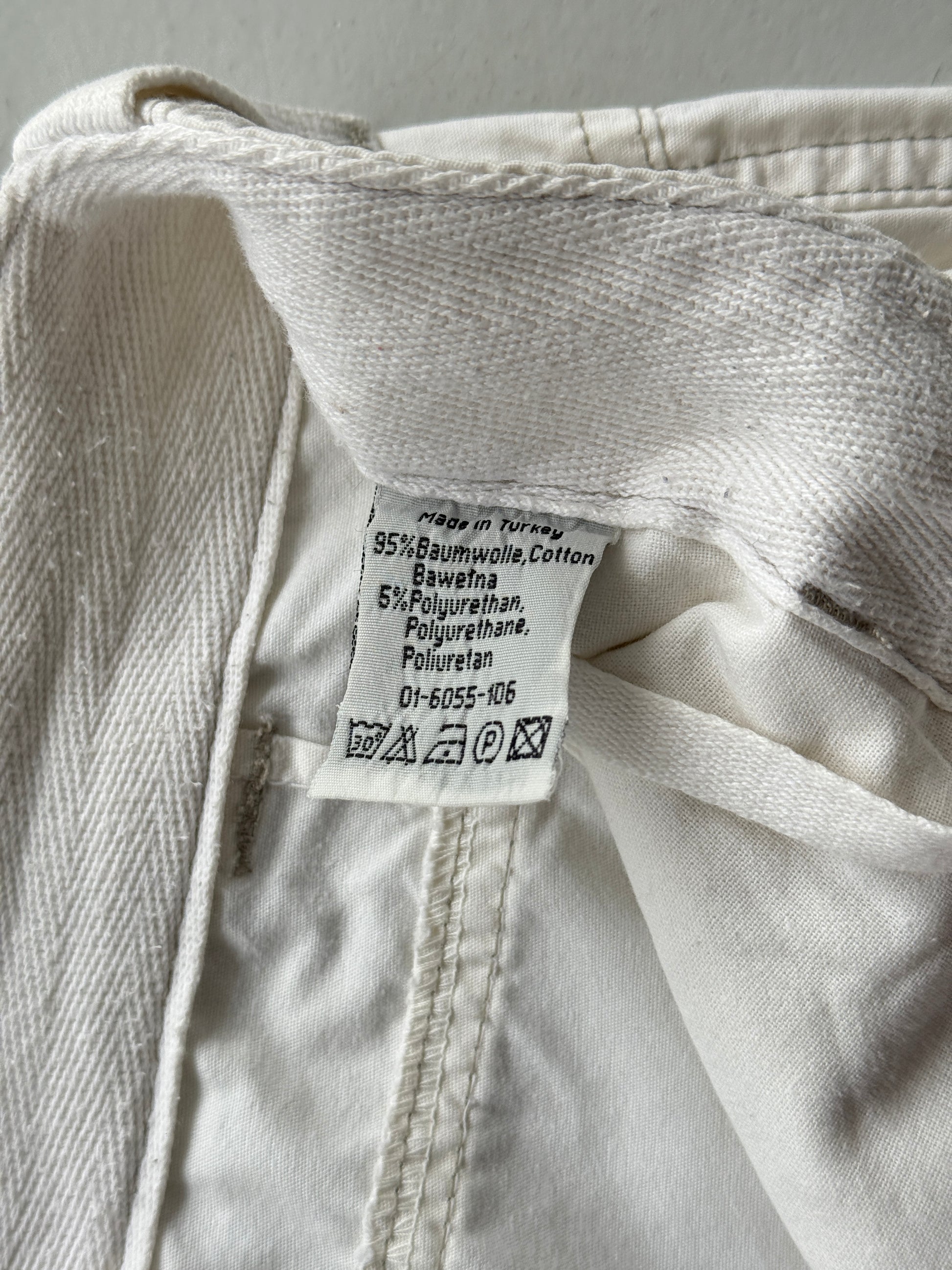 White 00's Vintage Y2K Wide Leg Cargo Trousers - W34 x L34