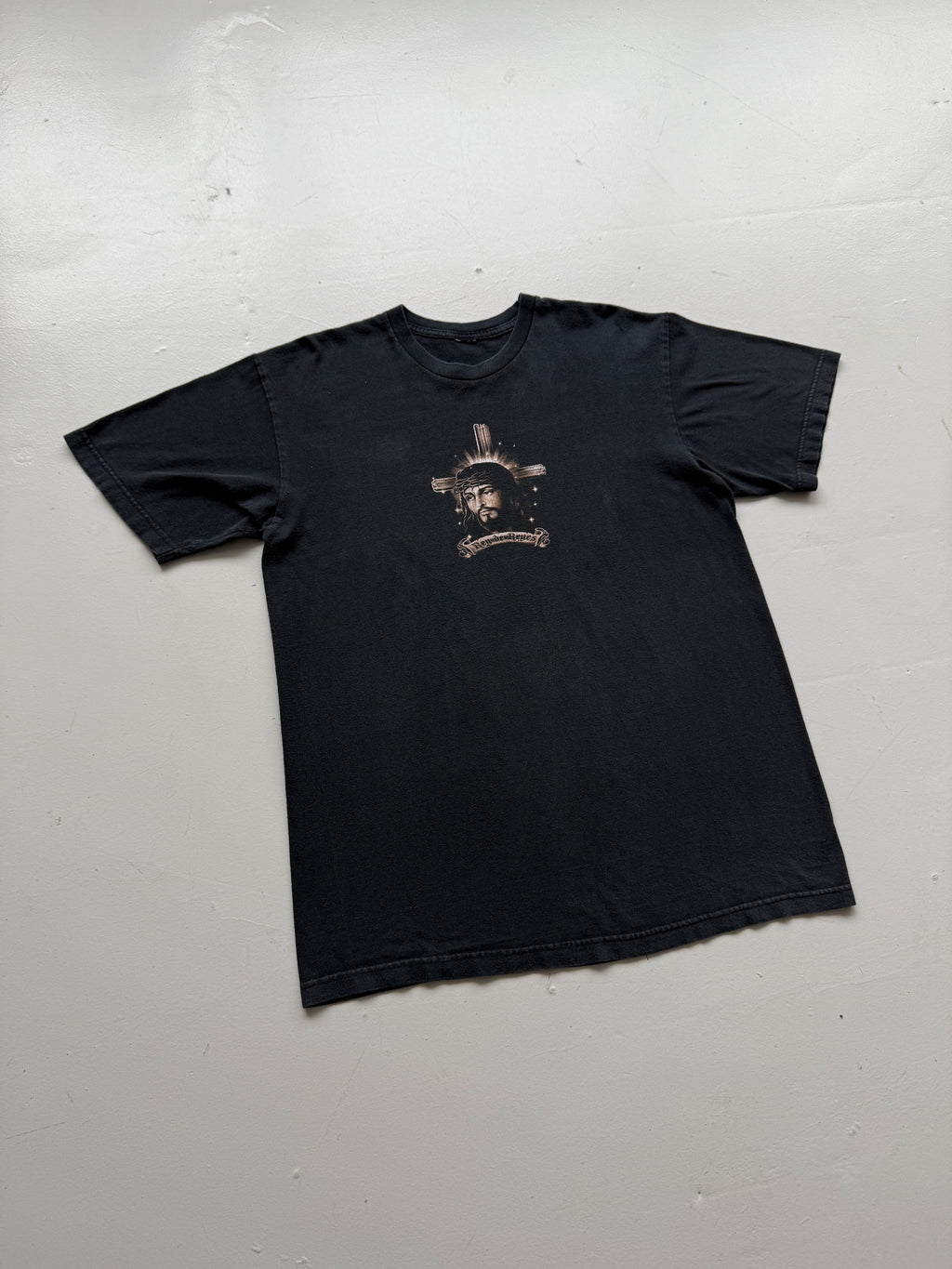 Black Jesus Rey de Reyes 00's Vintage Graphic T-Shirt - Large