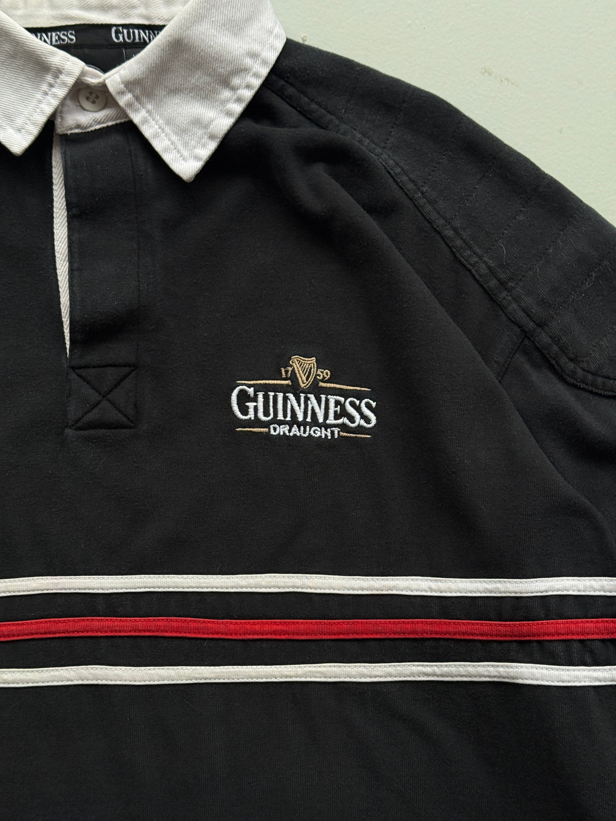 Guinness Draught Vintage Long Sleeve Rugby Polo - Large