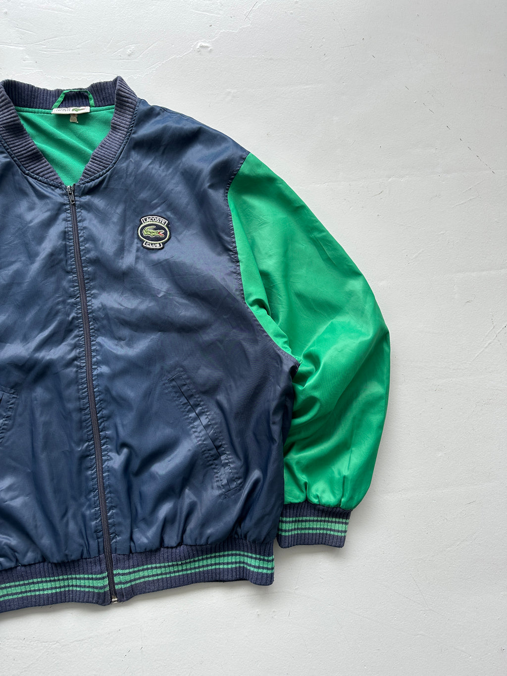 Navy Green Chemise Lacoste 80's Bomber Jacket - Large