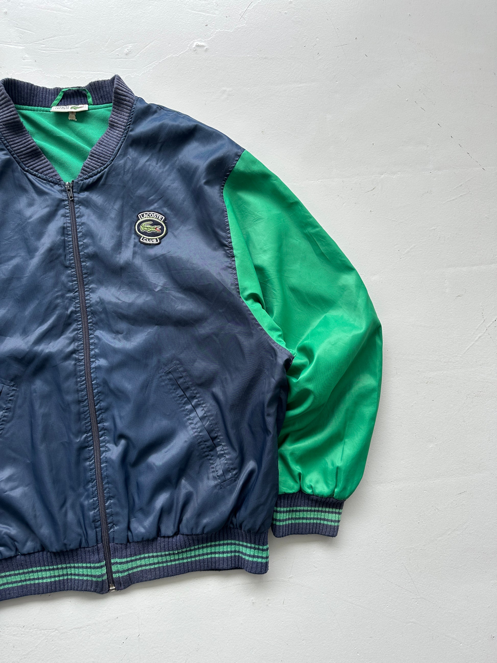 Navy Green Chemise Lacoste 80's Bomber Jacket - Large