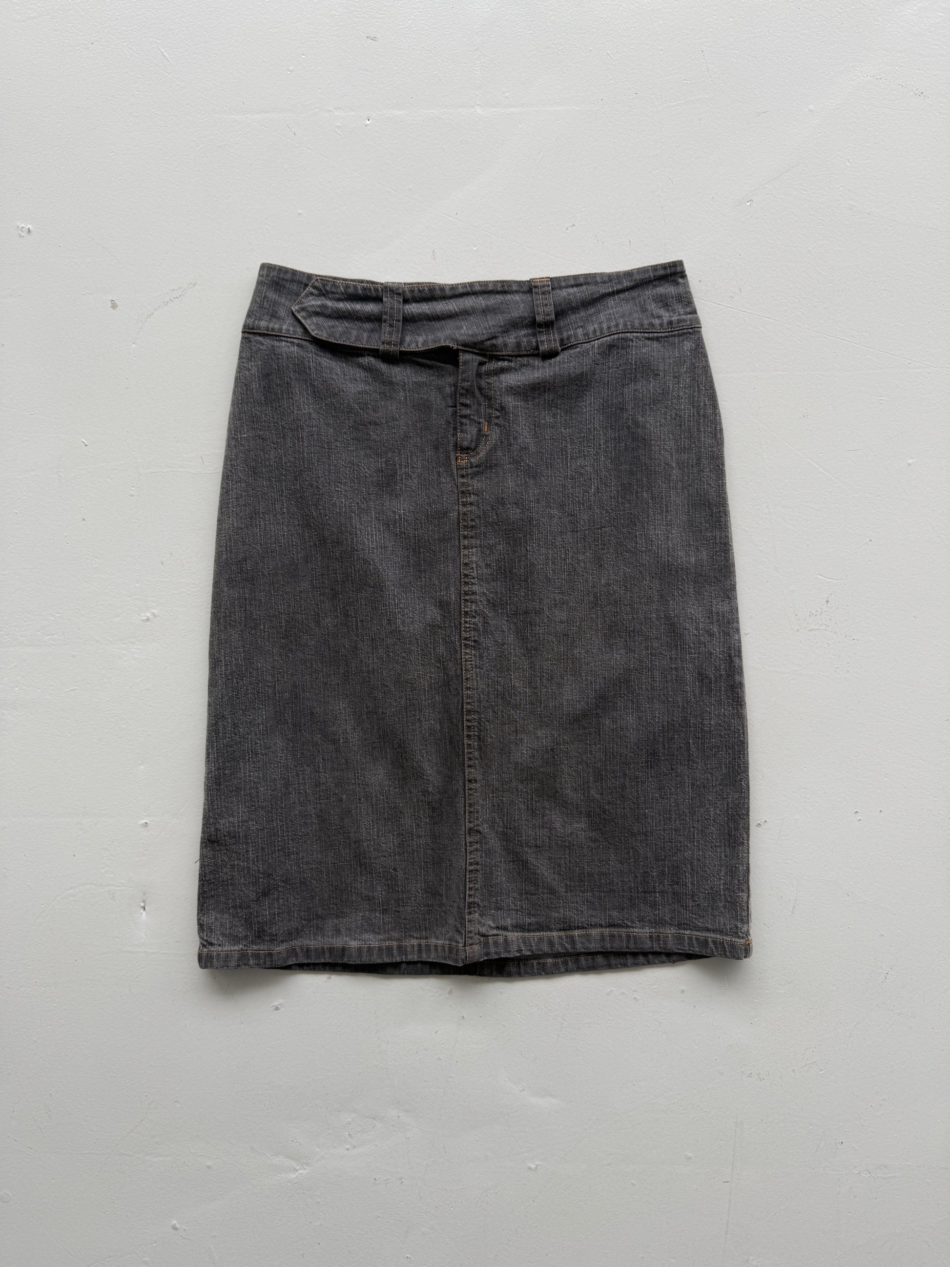 Grey Liberto 00's Vintage Y2K Midi Skirt - Large