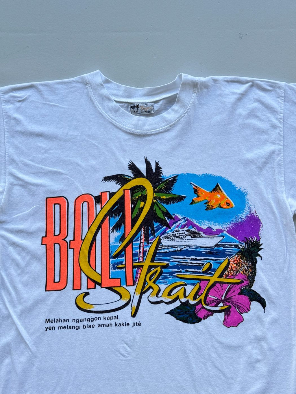 Bagus Bali Strait Tourist Graphic 90's Vintage Single Stitch T-Shirt - Medium
