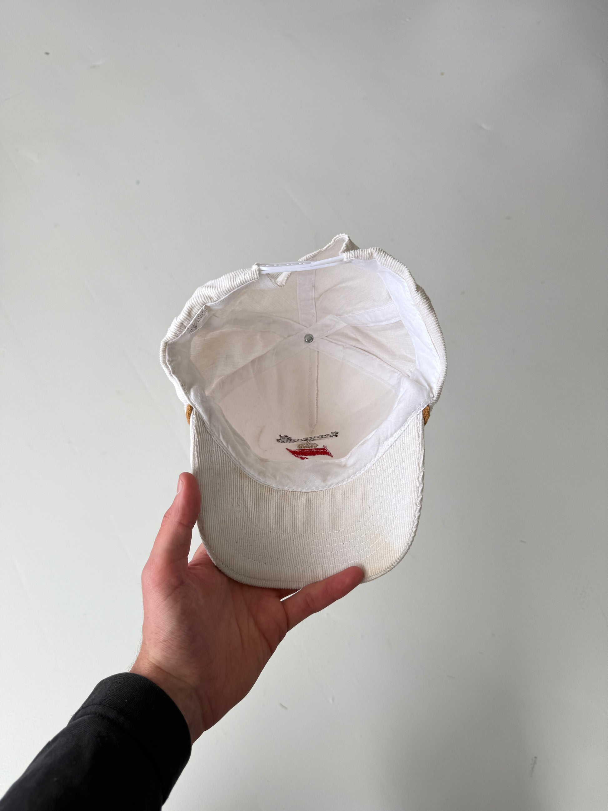 White Seagrams Vintage Corduroy SnapBack Trucker Cap