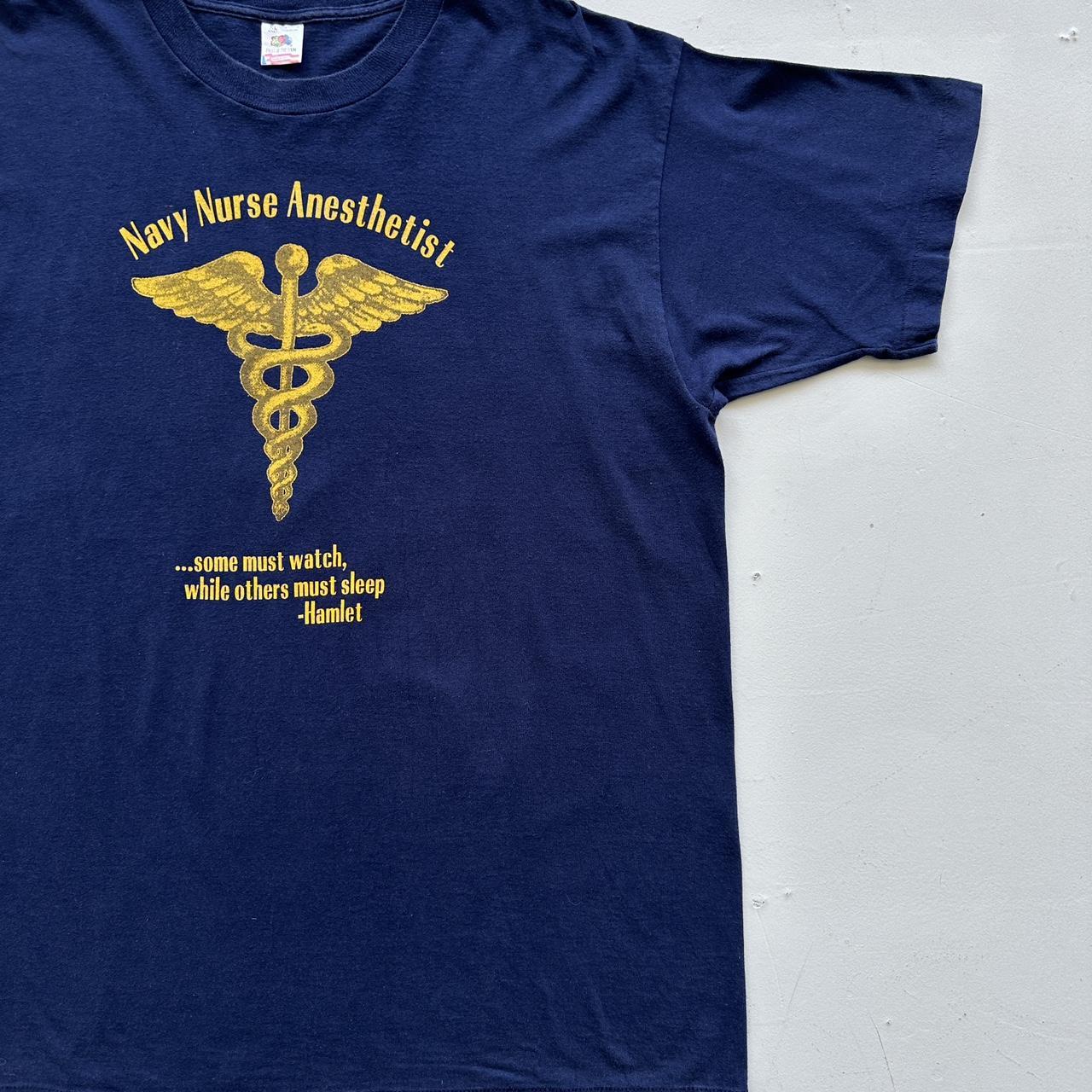 Navy Anesthetist Vintage 90's T-shirt - XL