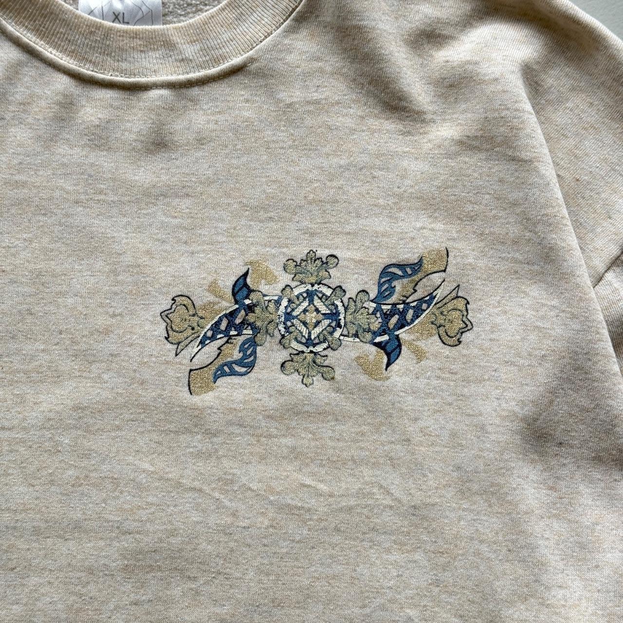 Cream Gold Rush 90’s Vintage Skate Style Sweatshirt - Medium