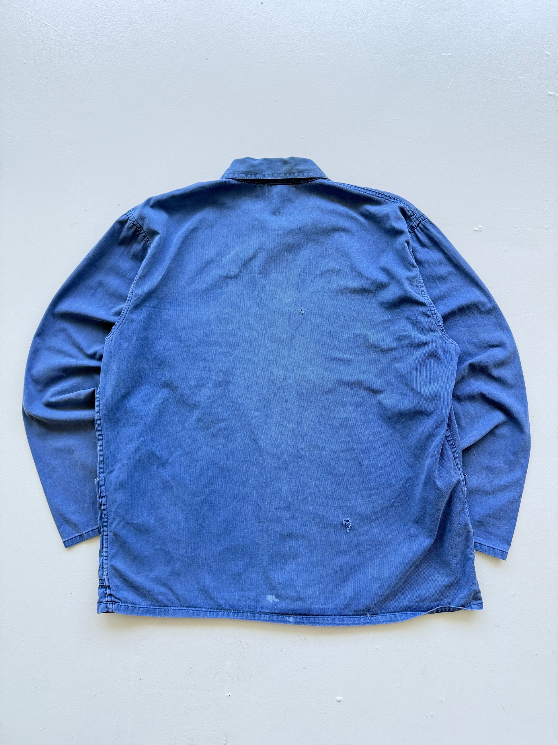 Blue French Vintage Workwear Chore Jacket CH344 - Large