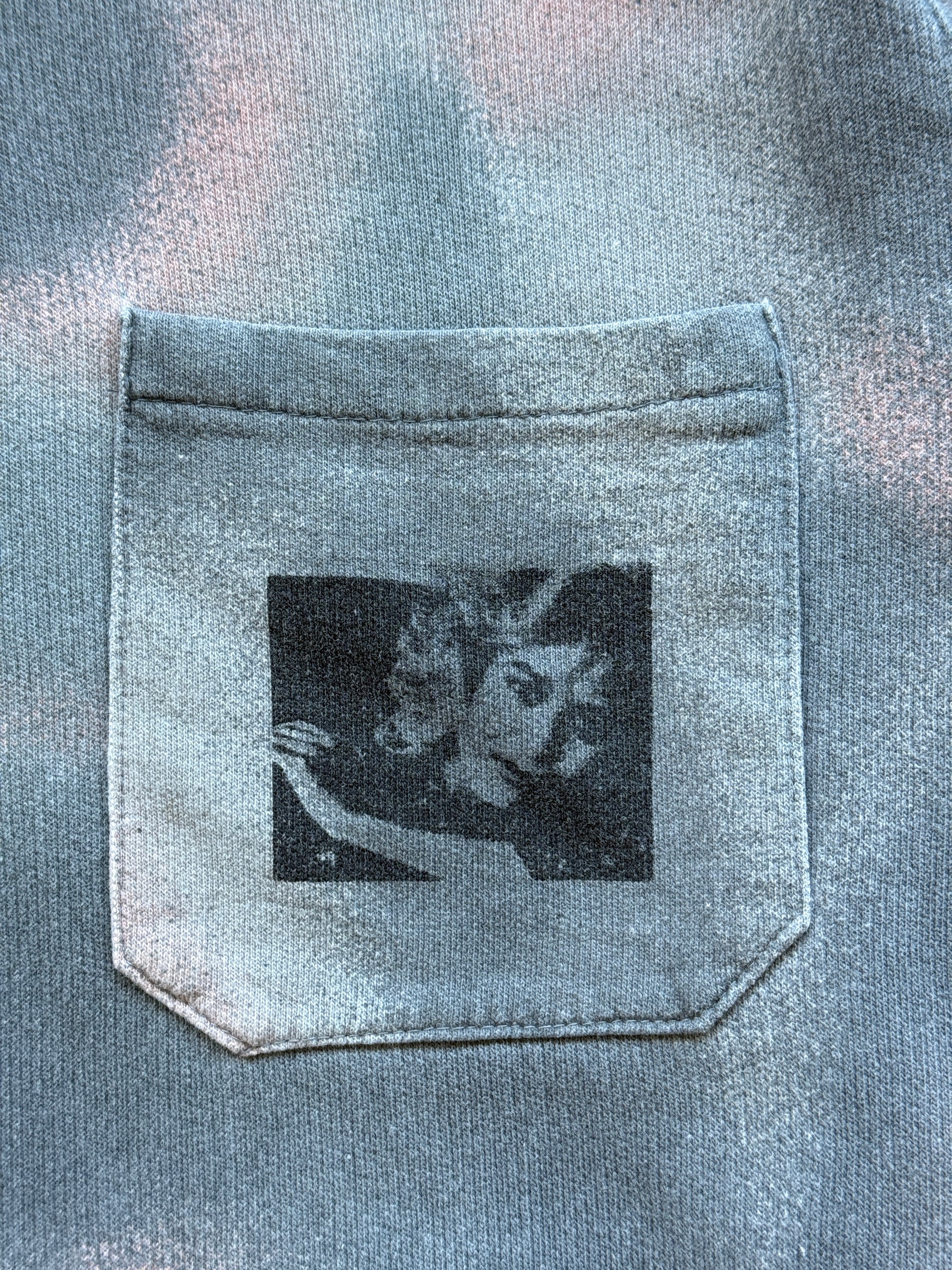 Grey Sun Faded Affect 90's Vintage Sweatshirt Polo Jumper - Medium