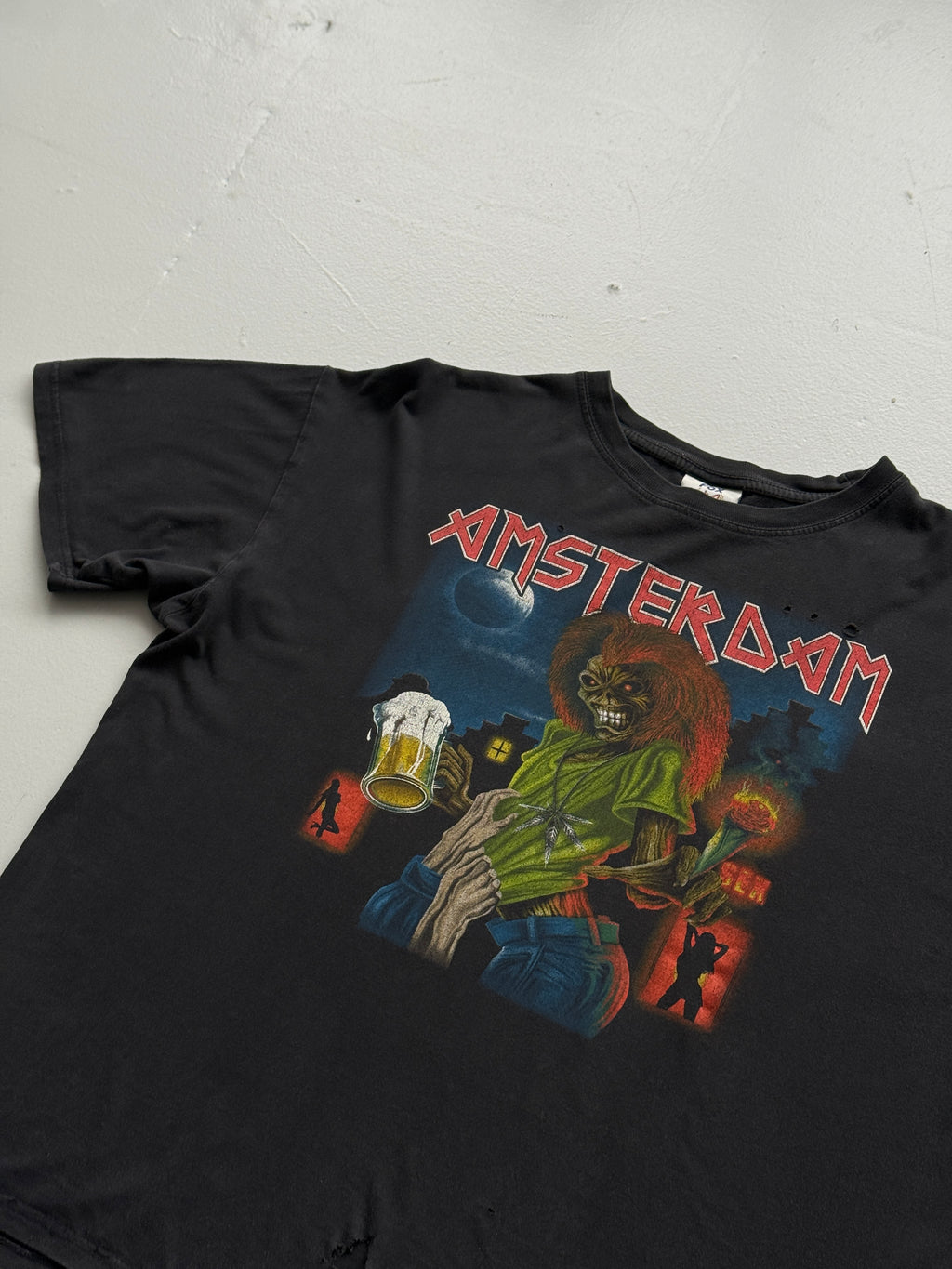 Black Amsterdam Iron Maiden 2000's Vintage Graphic T-Shirt - Large