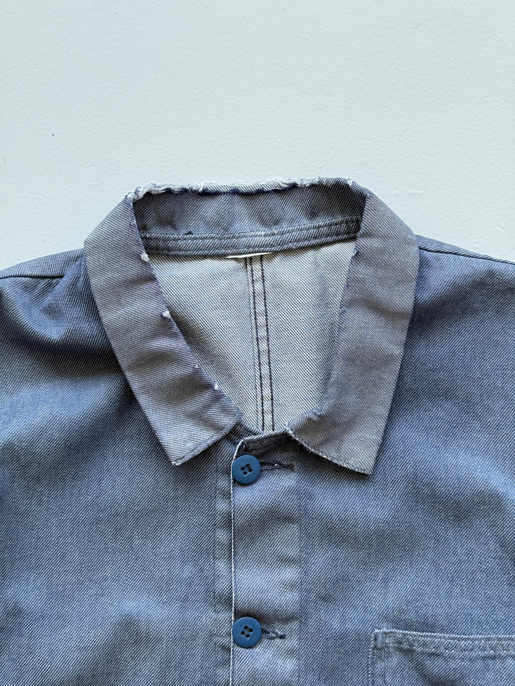 Faded Blue French Chore Jacket 80's Vintage Workwear CH324 - Boxy Medium