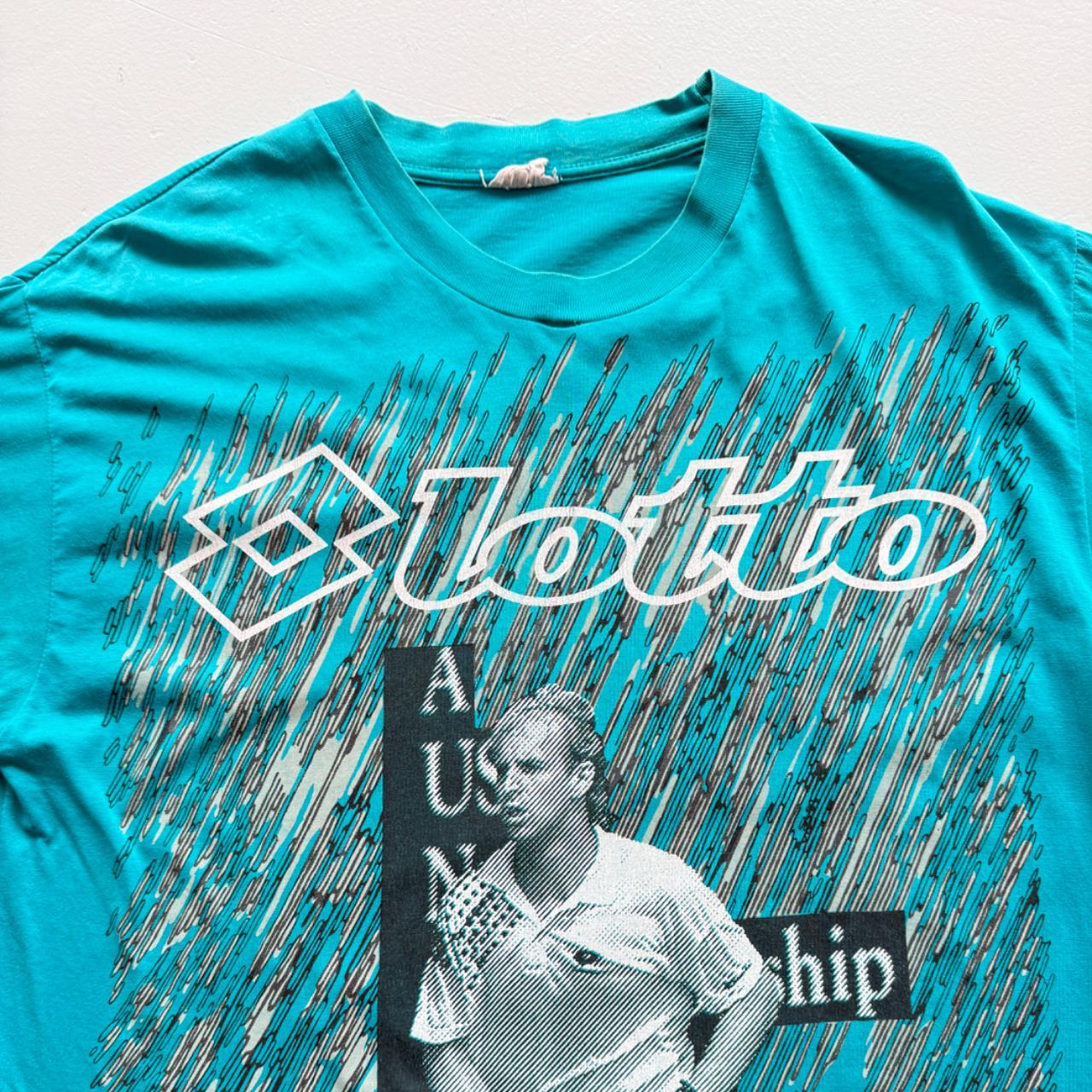 Blue Lotto US Tennis 90s Vintage Graphic T-Shirt - Large