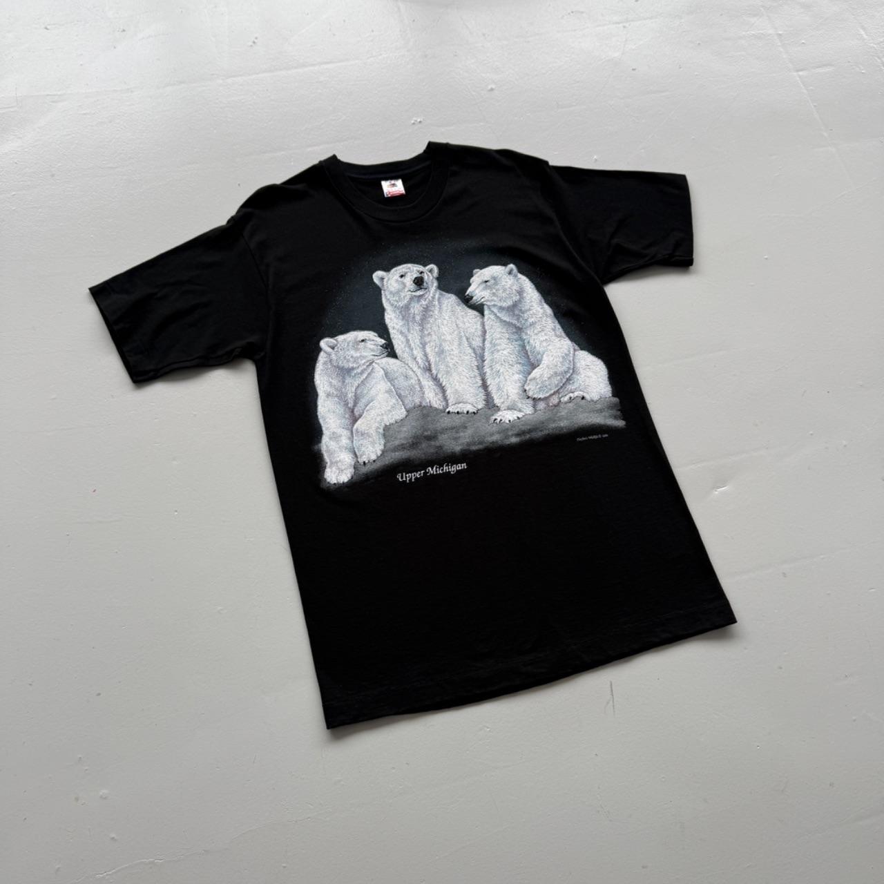 Black Polar Bear 90s Vintage Upper Michigan T-shirt - Large