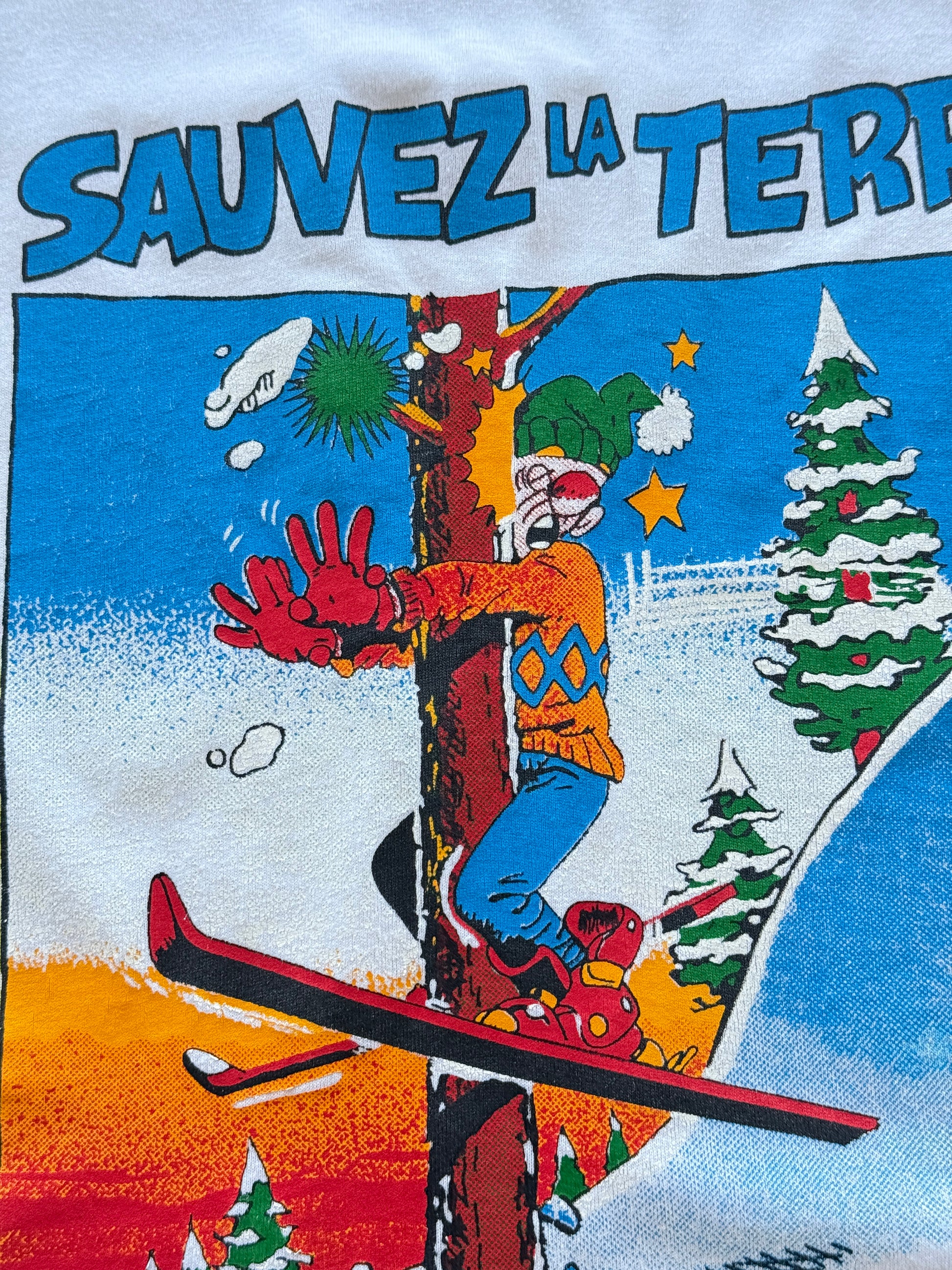 Sauvez La Terre Plantez Un Arbre 90's Vintage Ski T-Shirt - XL