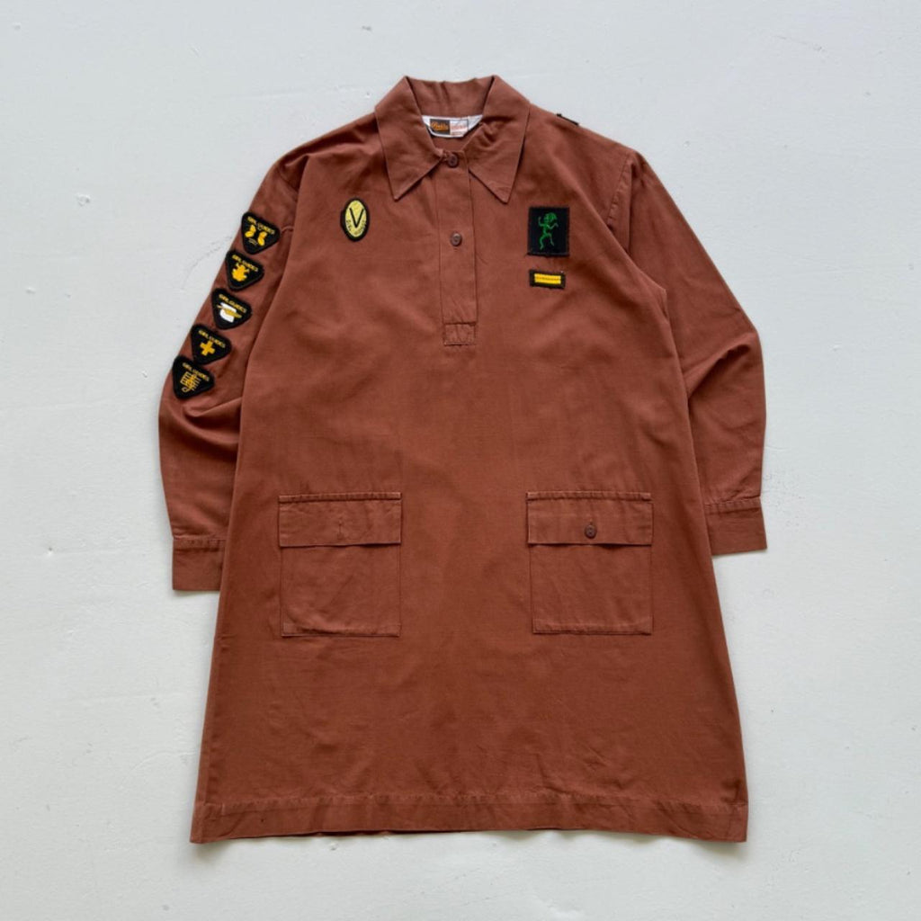 Brown Girl Guide Dress 80's Costume - Size 6
