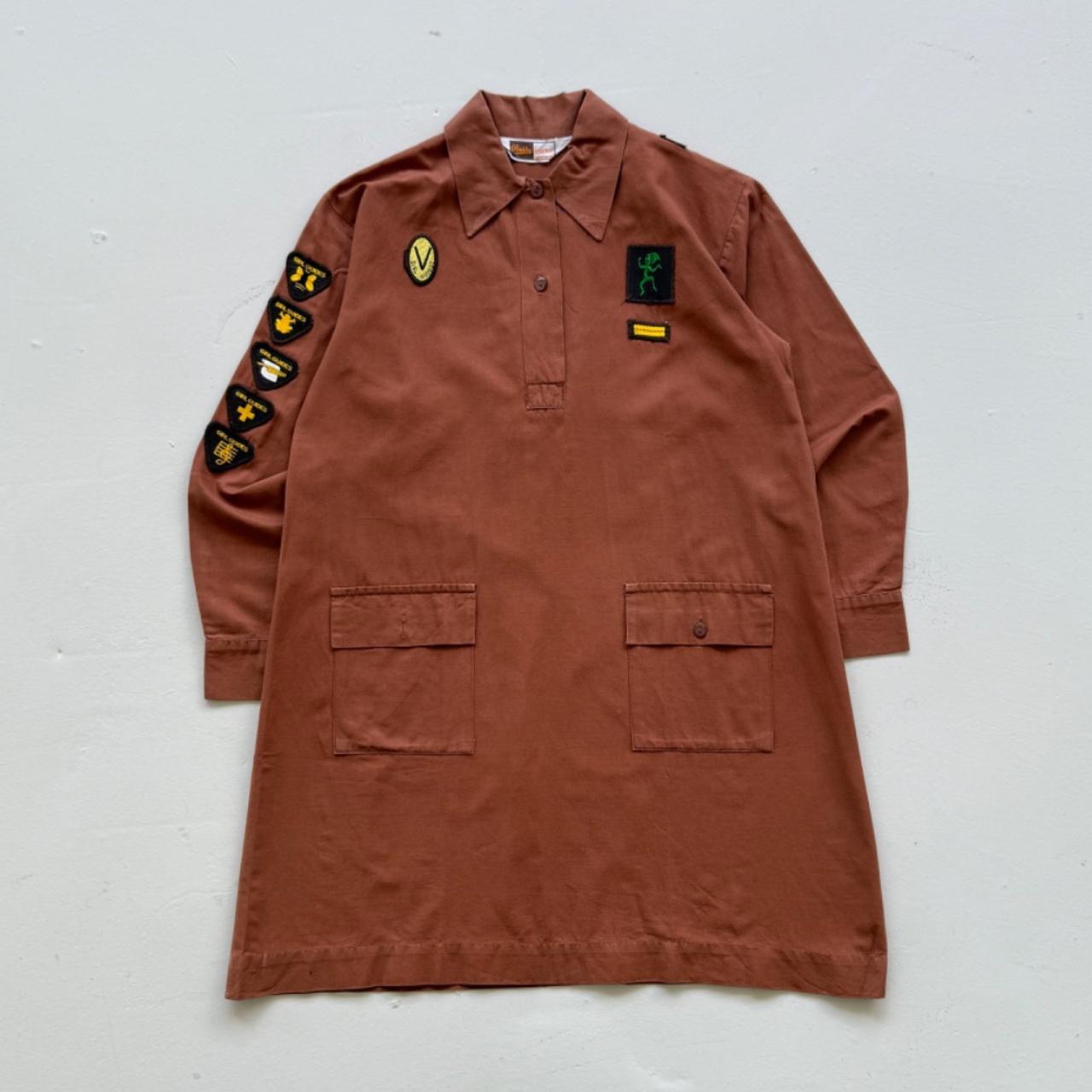 Brown Girl Guide Dress 80's Costume - Size 6