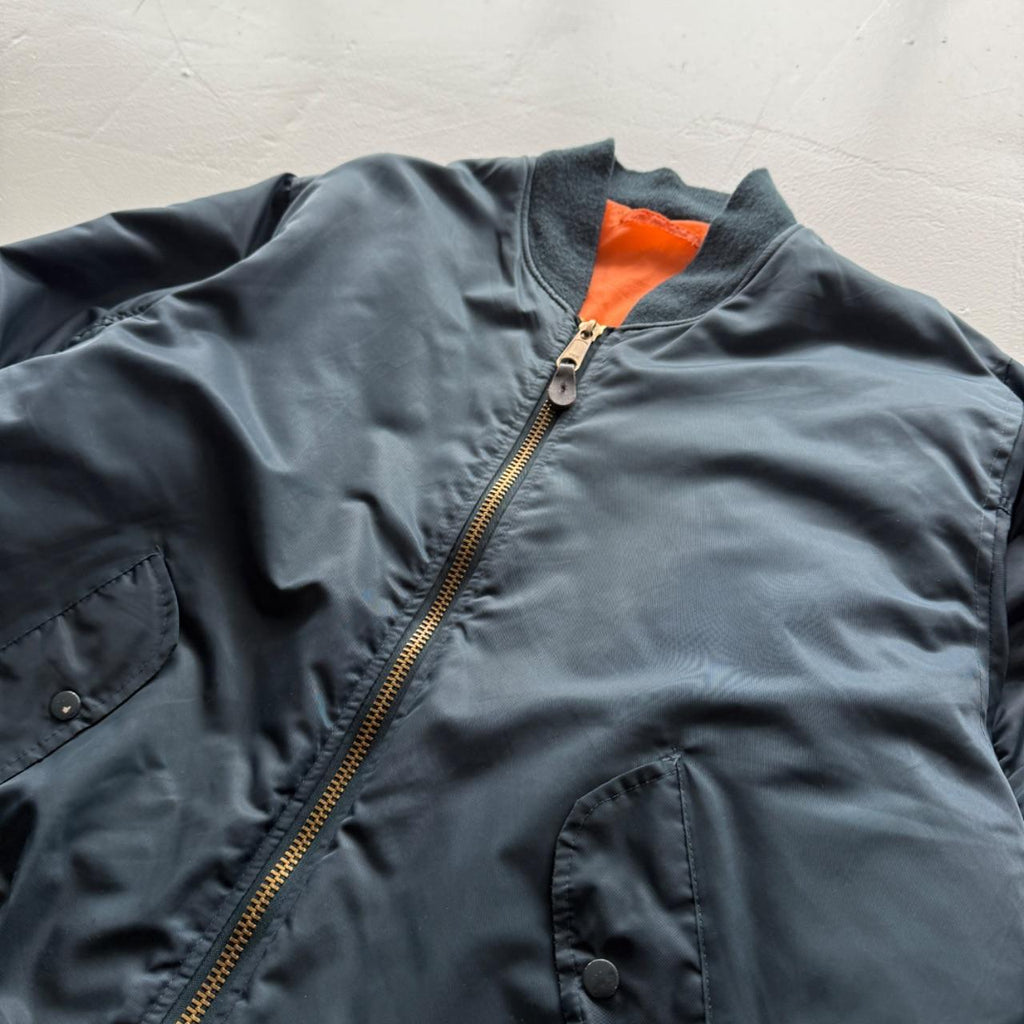Navy Blue 80’s Vintage Bomber Jacket - XL