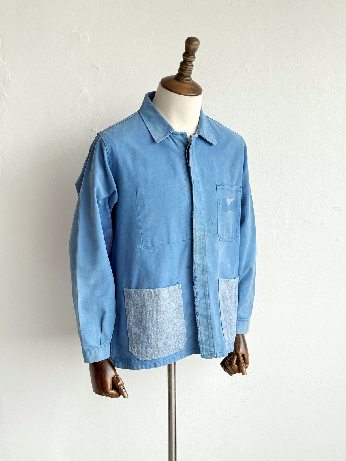 Thrashed Blue French 1970's Vintage Workwear Chore Jacket CH550