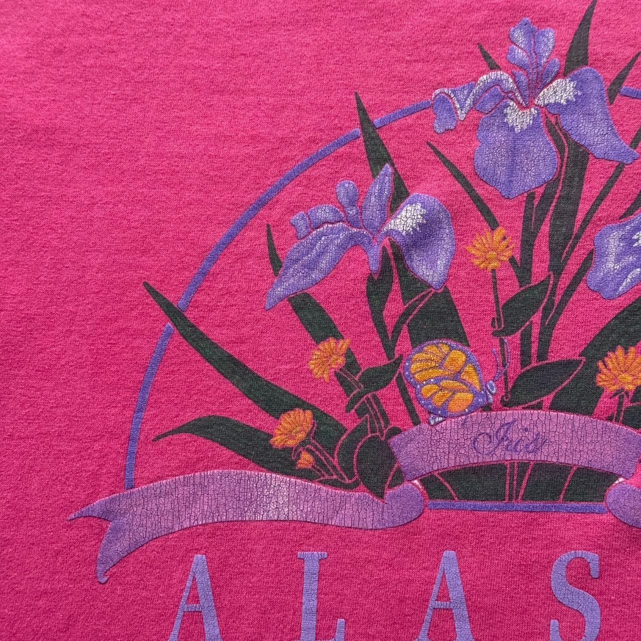 Pink Alaska Vintage Tourist 90s T-shirt - XL