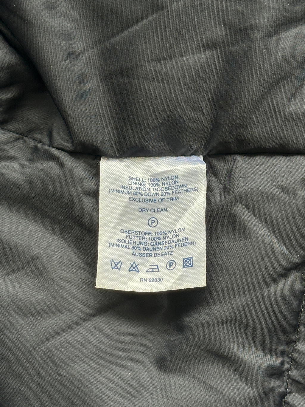 Navy Lands End Vintage 00's Goose Down Faux Fur Puffer - Womens Large 14-16