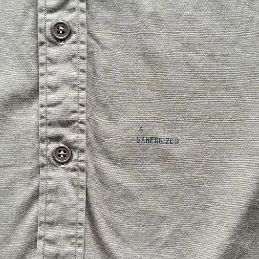Cream US Army Sanforized 1950s Vintage Shirt - Small