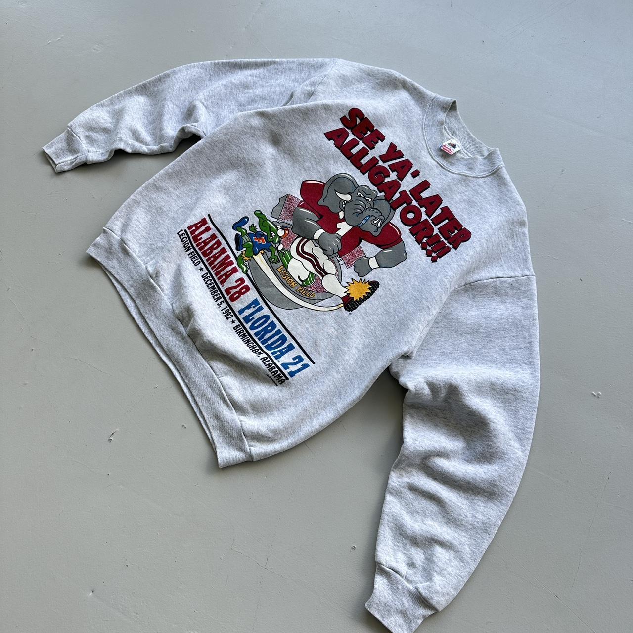 Grey Alabama Crimson Tide Floirda Gators Vintage 90s Sweatshirt - Large